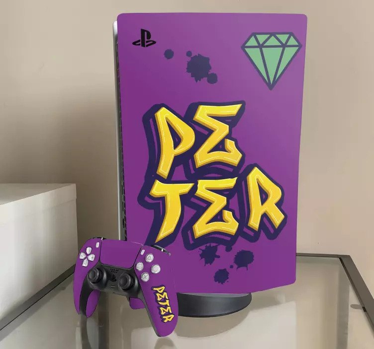 Gaming graffiti name PS5 skin - TenStickers