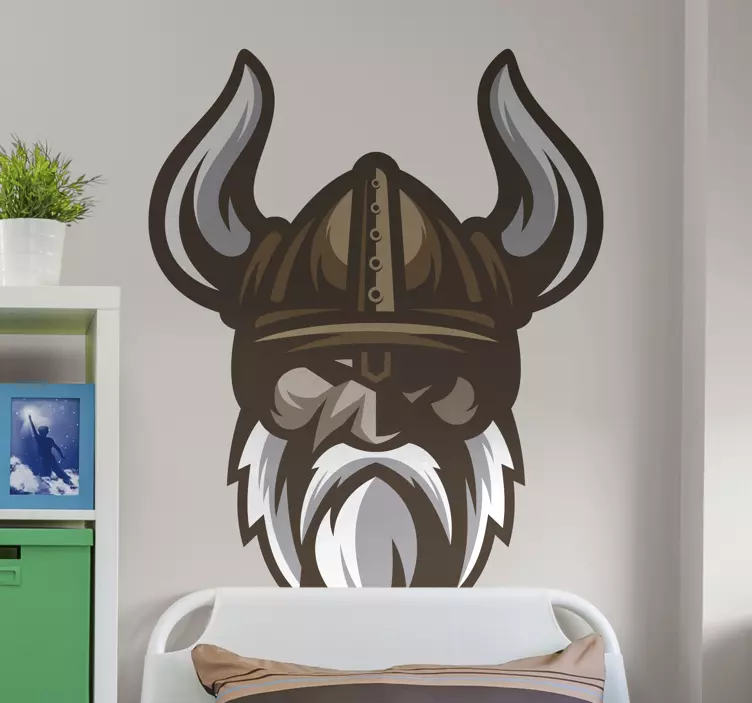 Viking warrior head wall sticker - TenStickers