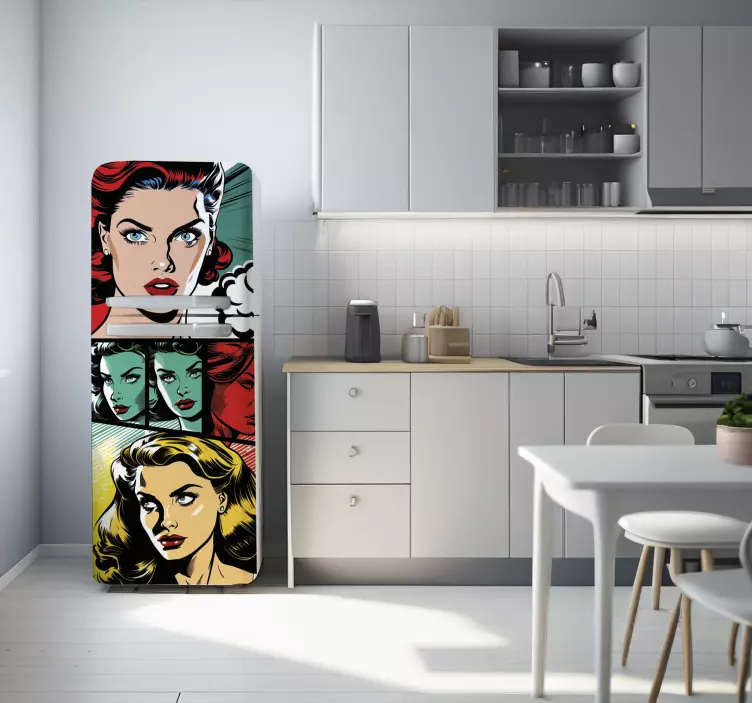 Vintage comic vinyl fridge sticker - TenStickers