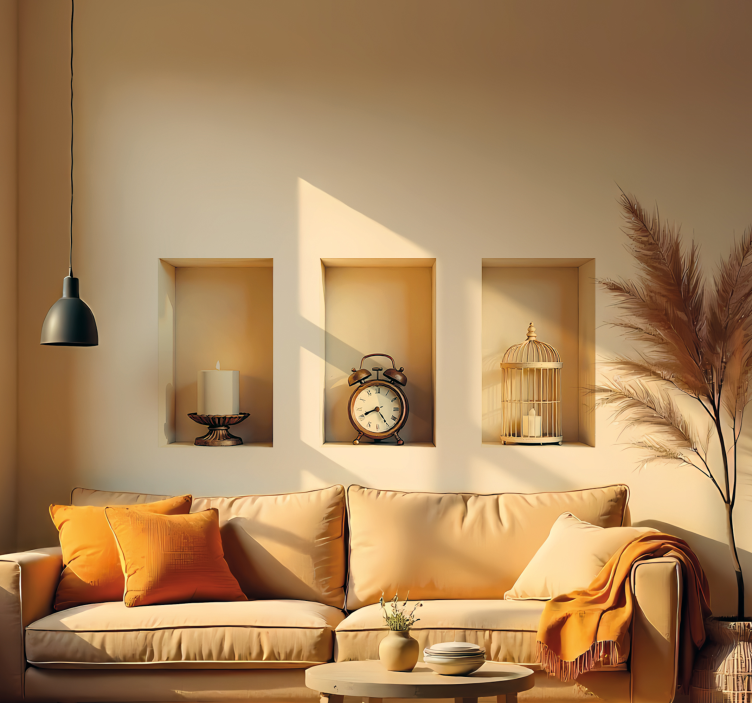 Vintage elements in a frame 3d wall sticker - TenStickers