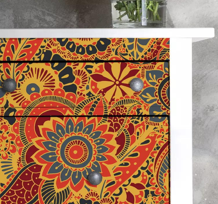 Vintage flowers for kallax furniture decal - TenStickers