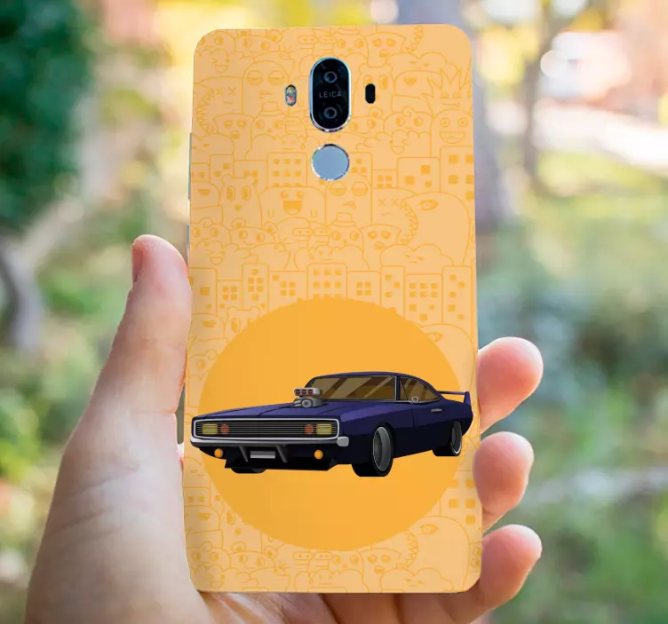 Vintage race design huawei sticker - TenStickers