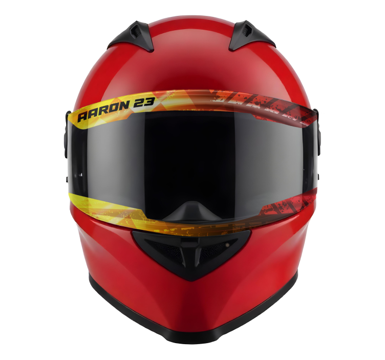 Visor name and number motorbike sticker - TenStickers