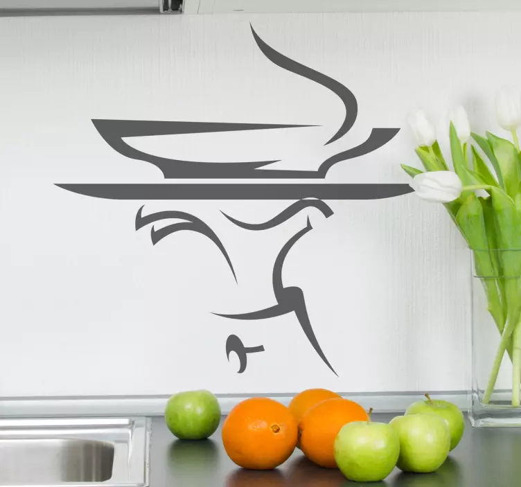 Waiter Tray 4 Kitchen Sticker - TenStickers