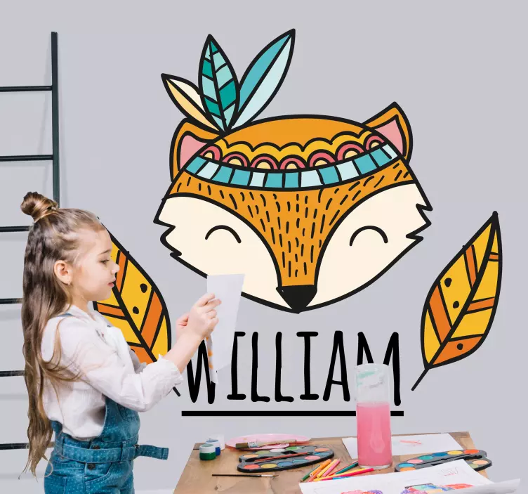 Wall sticker for kids charming fox design - TenStickers