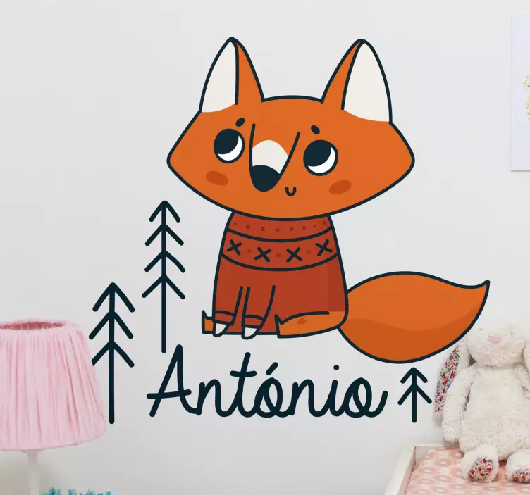 Wall sticker for kids charming fox figurine - TenStickers