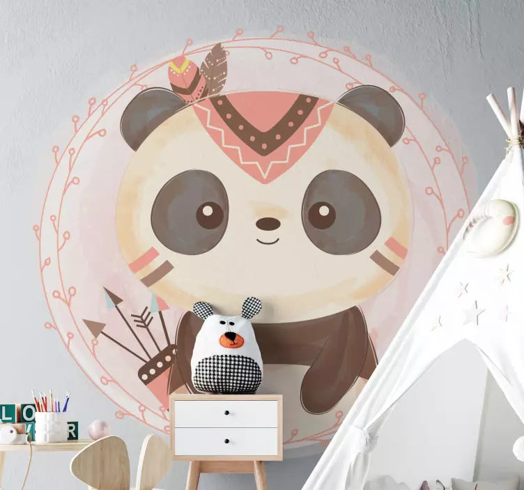 Wall sticker for kids charming panda figurine - TenStickers