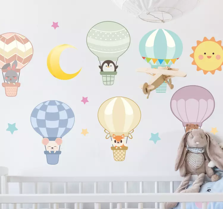 Wall sticker for kids colorful air balloons - TenStickers