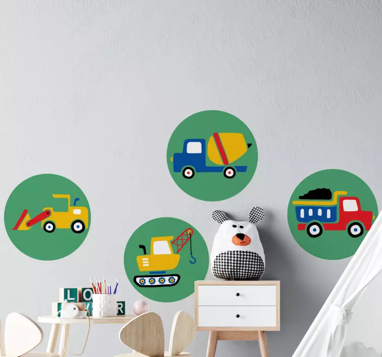 Wall sticker for kids construction vehicle decor - TenStickers