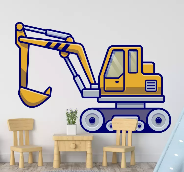 Wall sticker for kids excavator construction truck - TenStickers