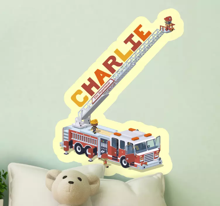 Wall sticker for kids fire truck adventure - TenStickers