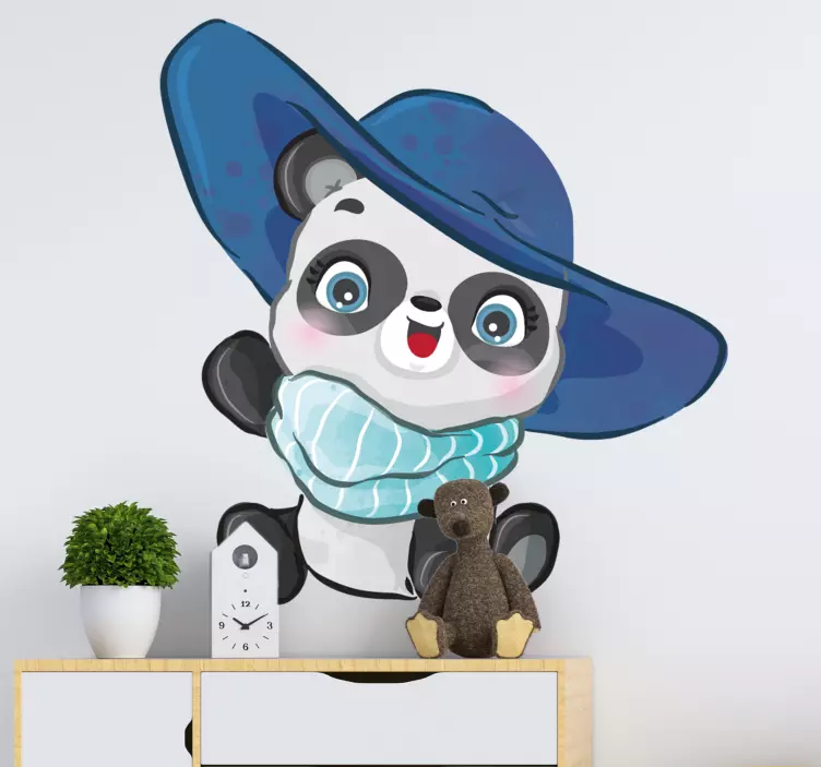 Wall sticker for kids happy panda character - TenStickers