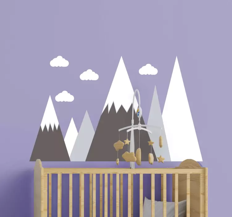 Wall sticker for kids mountain nursery scene - TenStickers