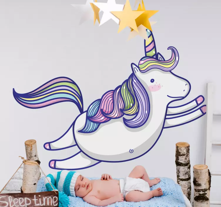 Wall sticker for kids playful unicorn design - TenStickers