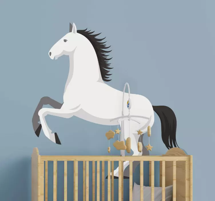 Wall sticker for kids rearing horse decoration - TenStickers