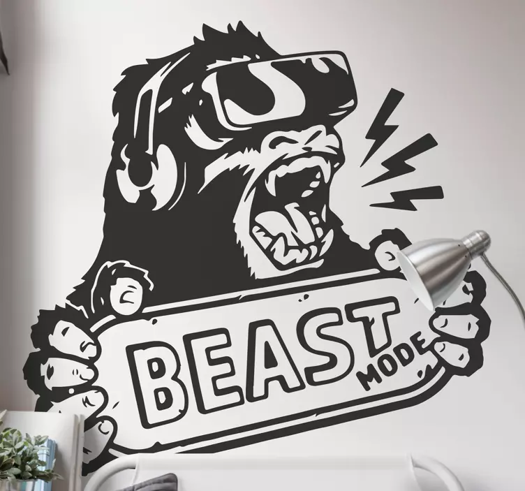 Wall sticker gorilla virtual reality - TenStickers