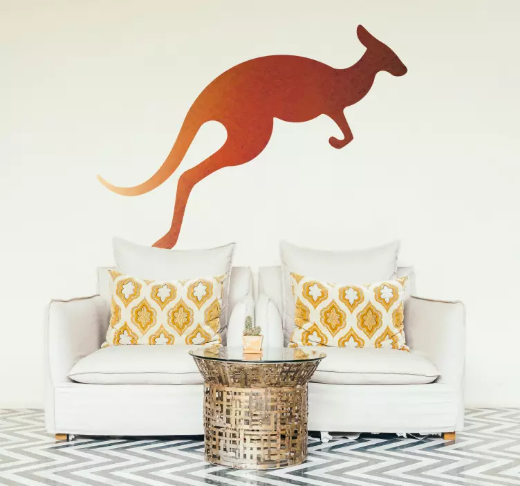 Watercolour Kangaroo Animal Wall Sticker - TenStickers