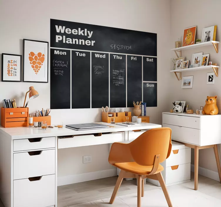 weekly planner chalkboard sticker - TenStickers