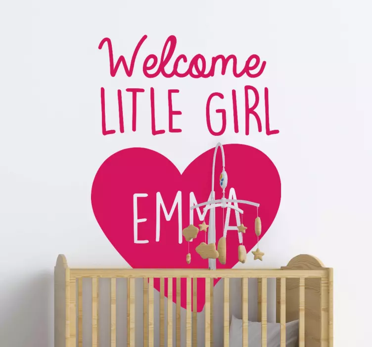 Welcome Little Girl door sticker - TenStickers