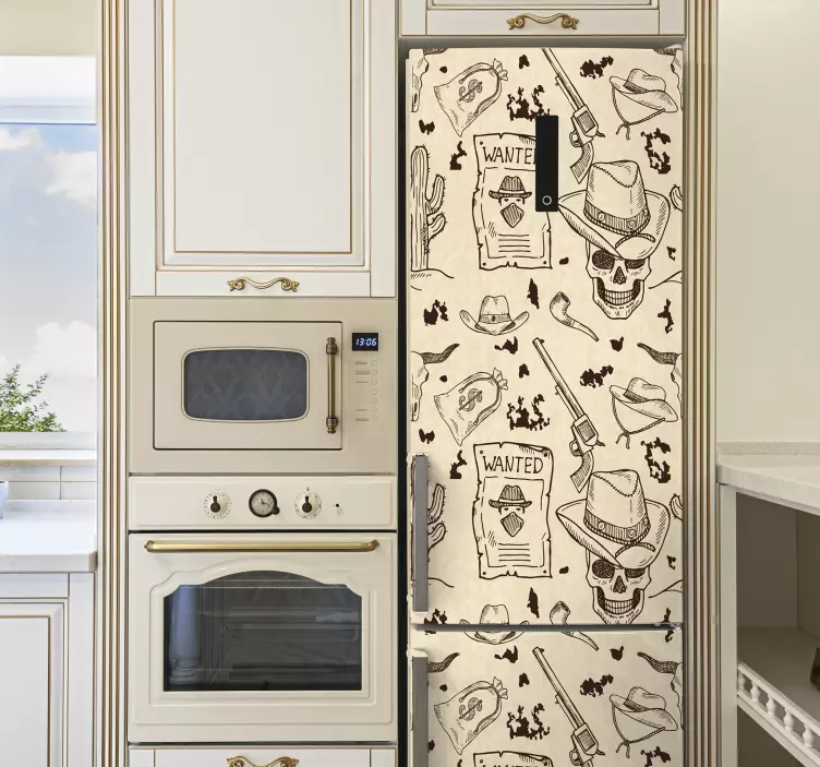 Western icons  fridge sticker - TenStickers