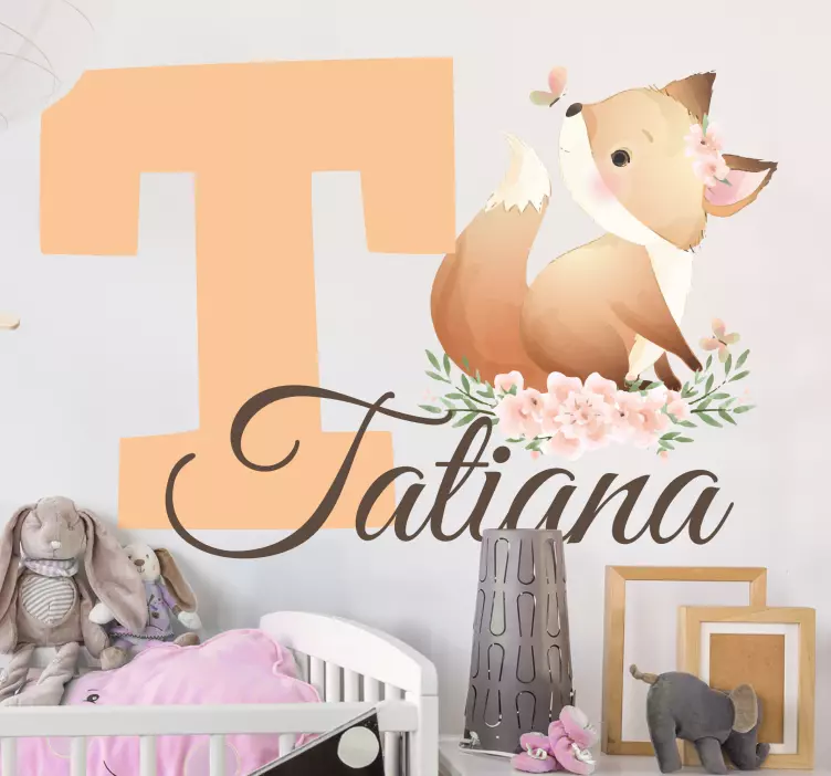 Whimsical Fox Motif wall sticker for kids - TenStickers