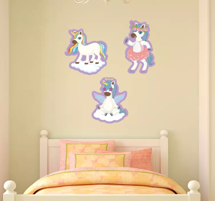 Original unicorn design wall sticker for kids - TenStickers
