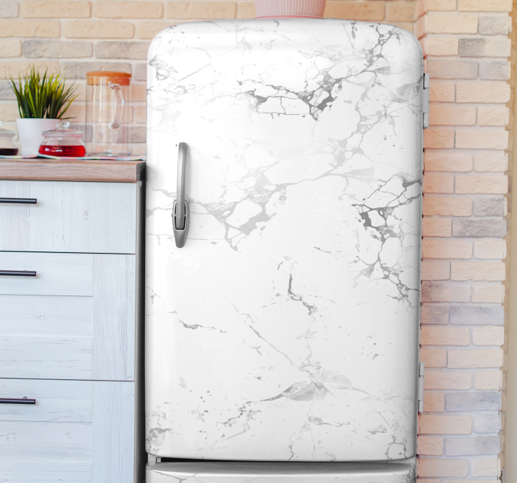 White marble fridge sticker - TenStickers