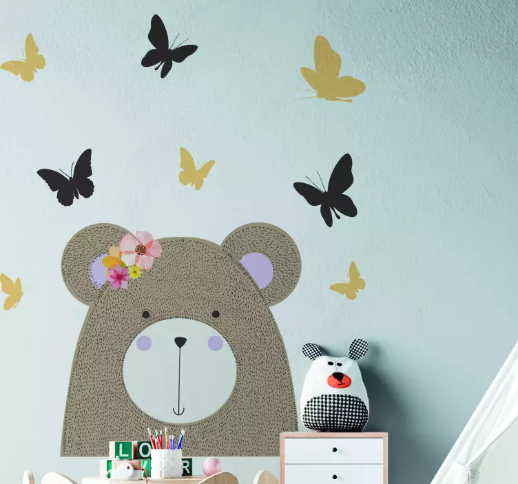 Wild Africa for kids bear girl animal sticker - TenStickers