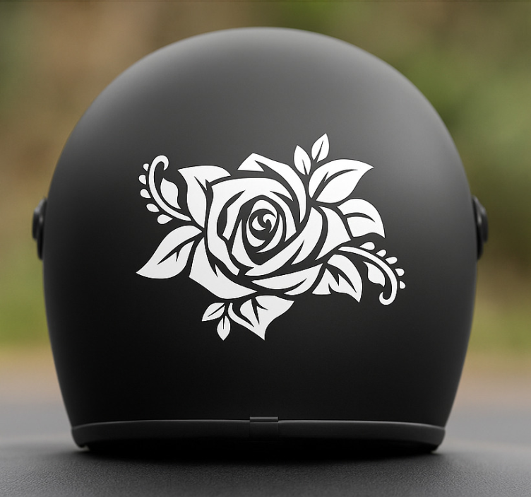 Wild rose design motorbike sticker - TenStickers