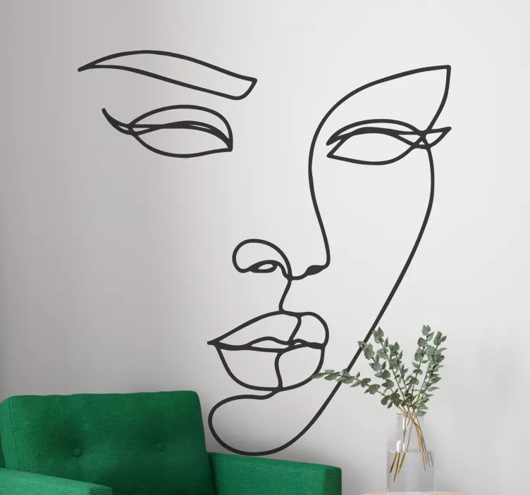 Woman's face minimalist people decal - TenStickers