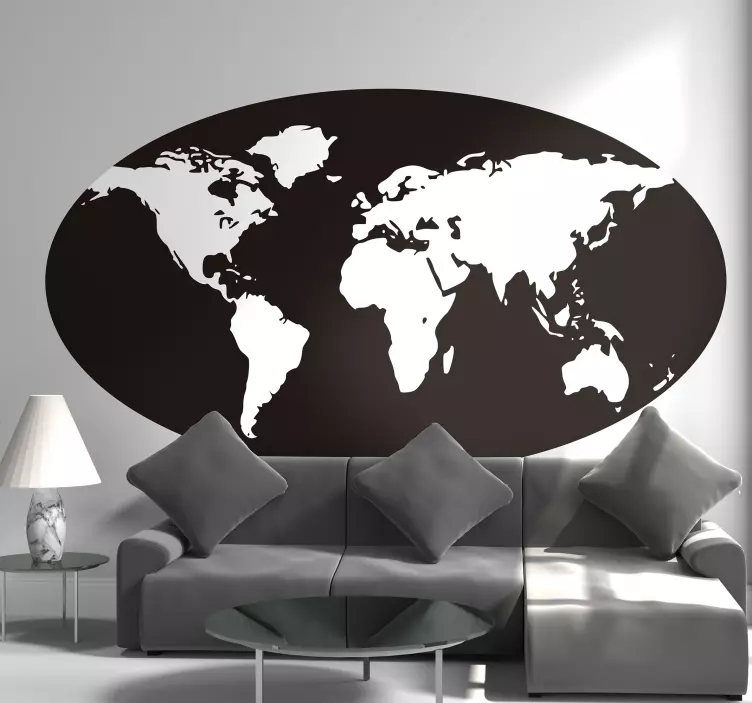 World Map Outline location sticker - TenStickers