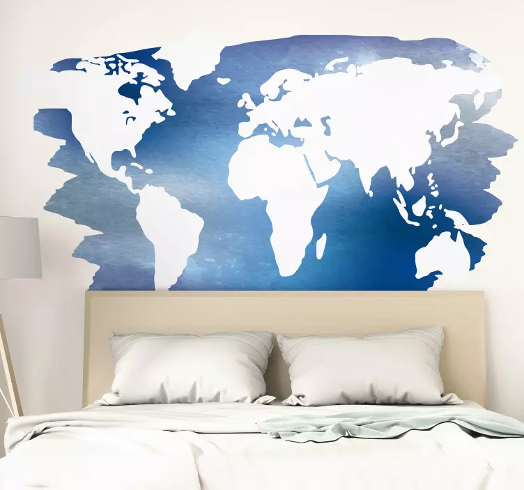 World Map Silhouette location sticker - TenStickers