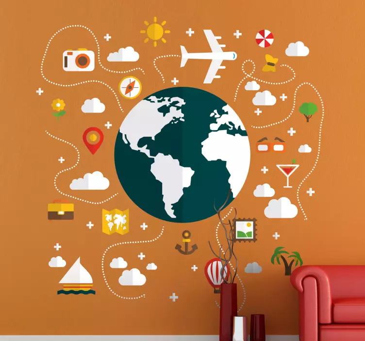 World of Travel  Wall Sticker - TenStickers