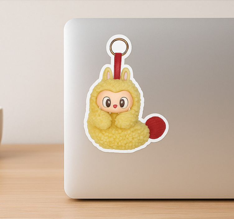 Yellow monster doll laptop skin - TenStickers