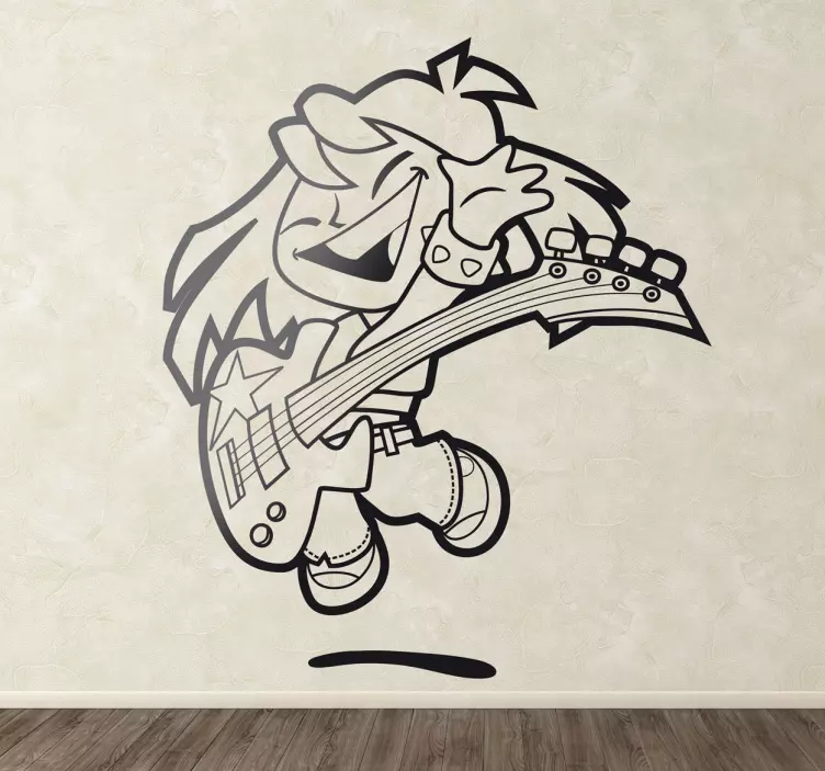 Young Bass Player Kids Sticker - TenStickers