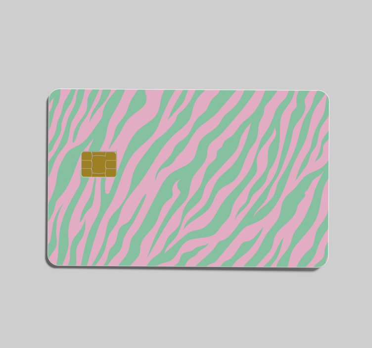 Zebra print mint green credit card sticker - TenStickers