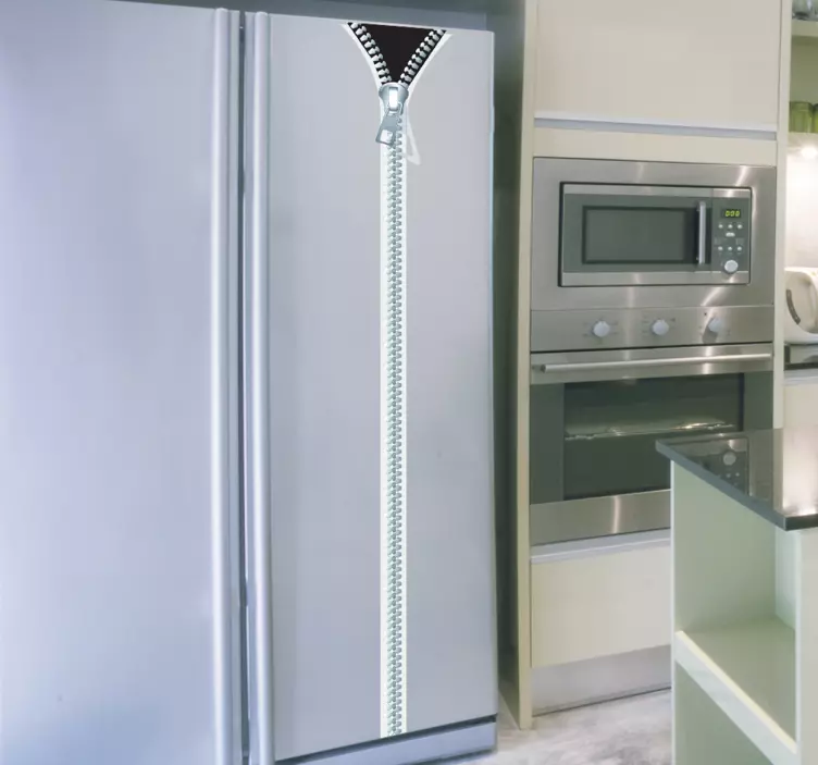 Zipper Fridge Decorative Sticker - TenStickers