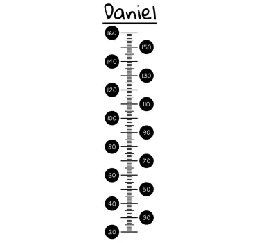 Black minimalistic height chart sticker - TenStickers