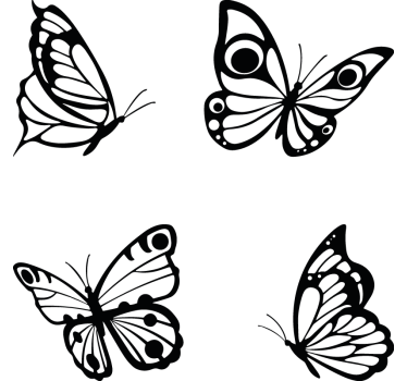 Flying butterflies  window sticker - TenStickers