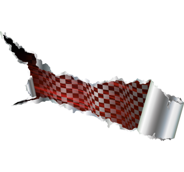 Torn metal sheet racing car sticker - TenStickers