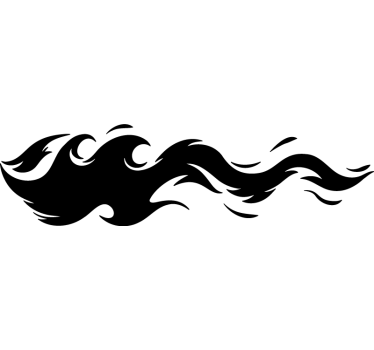 Grey flame wave car sticker - TenStickers