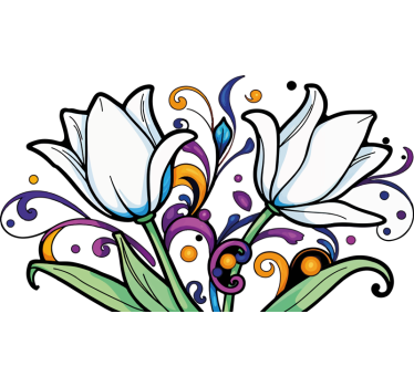 Colorful tulips car sticker - TenStickers