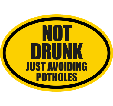 Avoiding potholes car sticker - TenStickers
