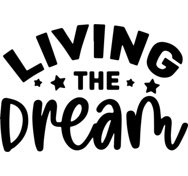Living the dream text car sticker - TenStickers