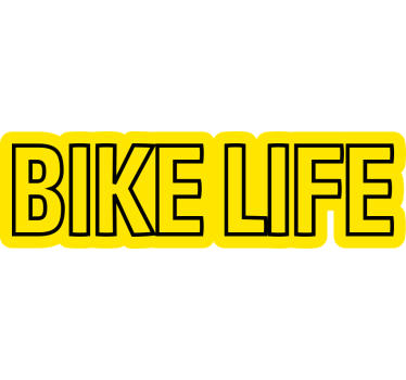 Bike Life with yellow background bike sticker - TenStickers