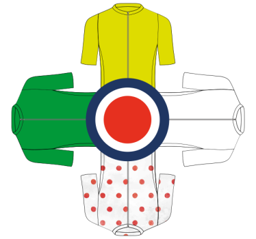 4 cycling jersey and circle bike sticker - TenStickers