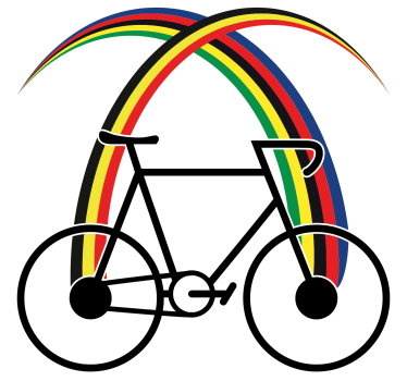 Stripes and bicycle design bike sticker - TenStickers