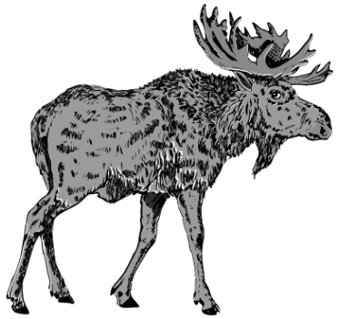 black and white elk car sticker - TenStickers