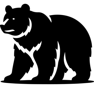 Monochrome bear car sticker - TenStickers