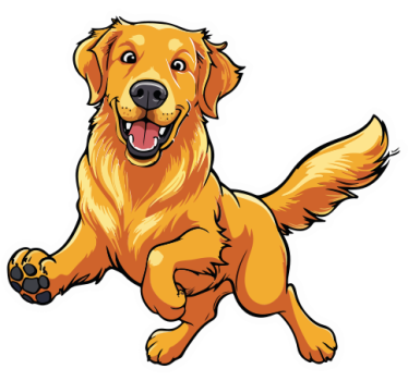 Playful golden retriever car sticker - TenStickers
